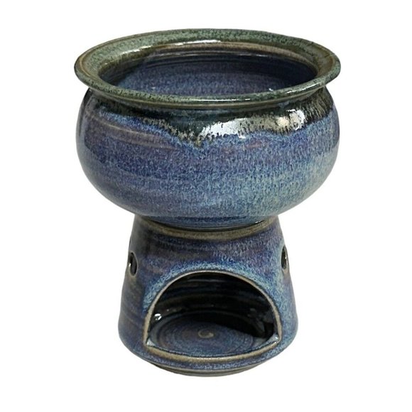 Springer Studio Art Pottery Candle Holder Drip Glaze Tealight Oil Burner Signed - Picture 4 of 8